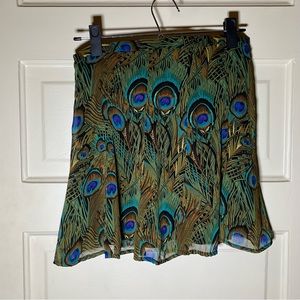 COPY - Show me your Mumu green peacock skater circle mini skirt